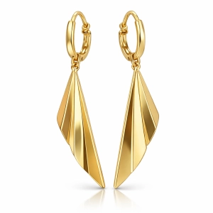 Eleganckie złote kolczyki na zapięciu angielskim