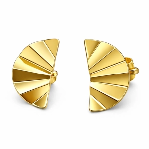 Złote kolczyki wachlarze 20250917