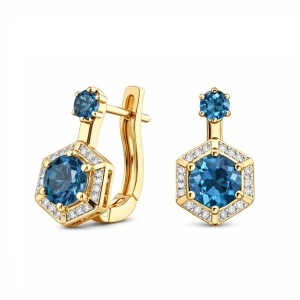 Kolczyki z topazami i brylantami AE1405LBTY