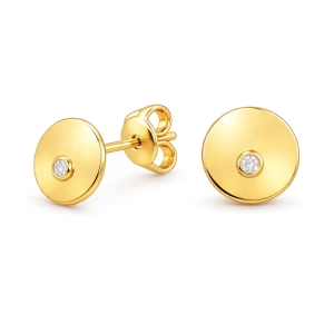 Złote sztyfty okrągłe z cyrkonią 0106202345C