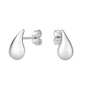 Złote kolczyki krople S Goccia- białe złoto
