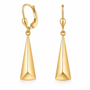 Złote kolczyki wiszące geometryczne gładkie 1309202310