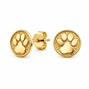 Złote kolczyki psie łapki 1409202324