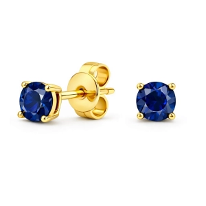 Złote kolczyki z granatową cyrkonią 1912202392C