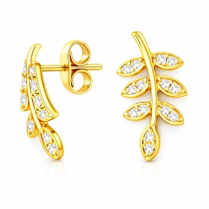 Złote kolczyki liście 1202202425