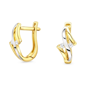 Złote kolczyki angielskie z cyrkoniami