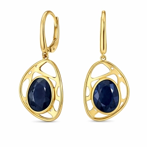 Złote kolczyki szfir Prestige