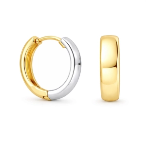 Złote kolczyki dwukolorowe 585 220420242