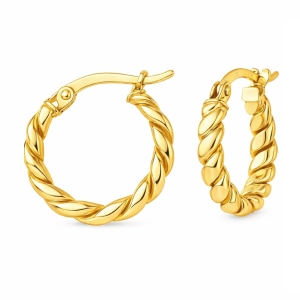 Złote kolczyki koła pancerka S 1,5 cm