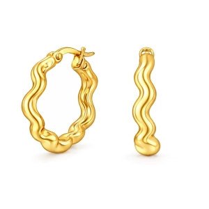 Złote kolczyki koła falowane  M 2,5 cm