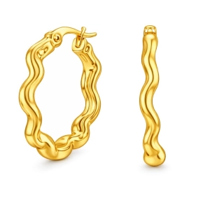 Złote kolczyki koła falowane L 3 cm