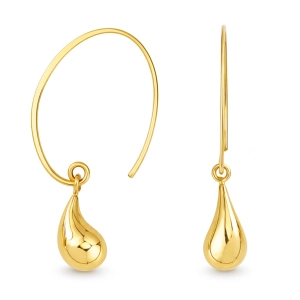 Złote kolczyki łezki przeciągane M