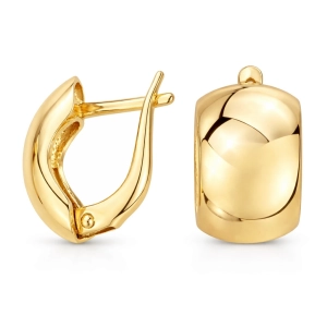 Złote kolczyki 585 angielskie 13mm gładkie