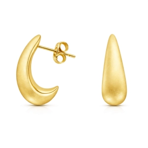 Złote kolczyki łezki satynowane