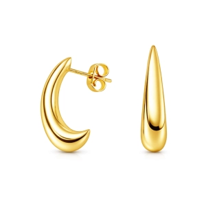 Złote kolczyki łezki gładkie