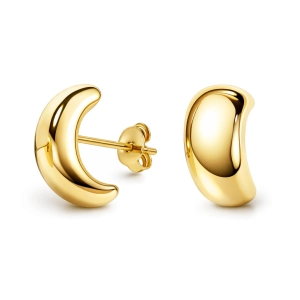 Złote kolczyki gładkie półksiężyce