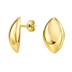 Złote kolczyki migdałowe łezki