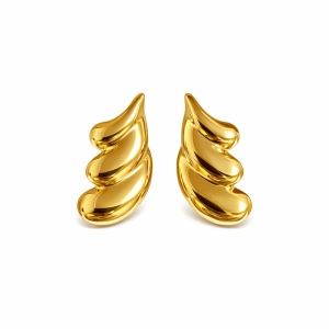 Złote kolczyki elektroforma- lane