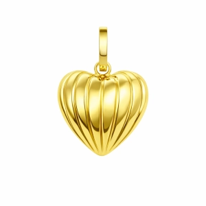 Złota zawieszka elektroforma- serce nacinane