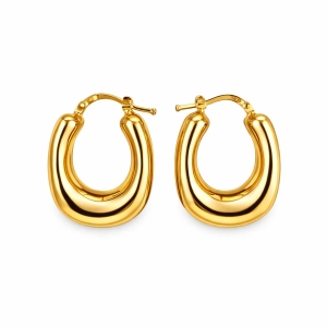 Złote kolczyki elektroforma- owalne krótkie