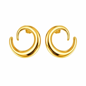 Złote kolczyki elektroforma- księżyce