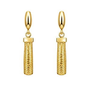 Złote kolczyki elektroforma- wiszące krótkie