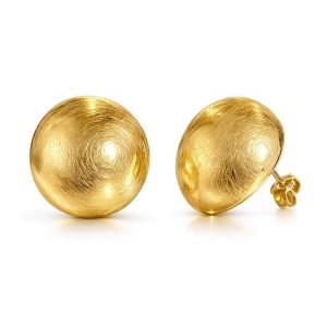Złote kolczyki elektroforma- satynowane kulki