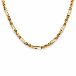 Złoty naszyjnik kordel z przedłużką figaro 1006202320A