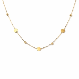 Złota celebrytka klasyczne okręgi i kulki diamentowane 0706202317A