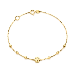 Bransoletka złota kwiatek z nacinanymi kuleczkami 2205202334