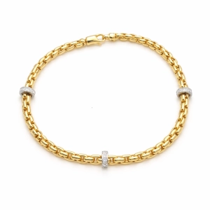 Złota bransoletka z cyrkoniamii  121020232B