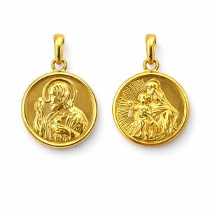 ZŁOTY MEDALIK 585 SZKAPLER OKRĄG GŁADKI