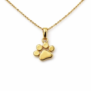 Złota zawieszka psia łapka żółte złoto
