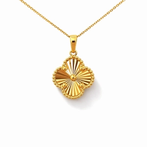 Złota zawieszka koniczynka 20250917Z