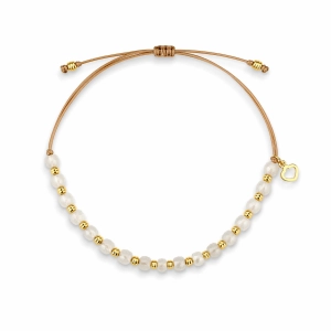 Bransoletka na sznurku z kamieniami naturalnymi- moonstone blue