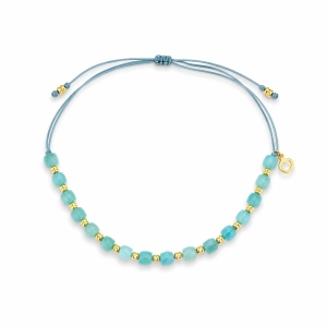 Bransoletka na sznurku z kamieniami naturalnymi- Amazonit