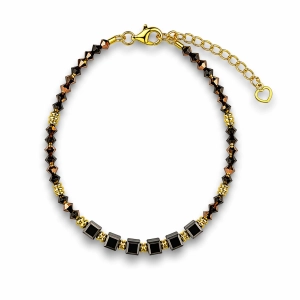 Bransoletka na sznurku z kamieniami naturalnym - Crystals by Swarovski