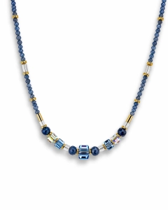 Naszyjnik z kamieniami naturalnymi - Kyanite, Kryształ Górskim Crystals by Swarovski
