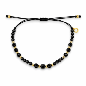 Bransoletka na sznurku z kamieniami naturalnymi- czarny turmalin.