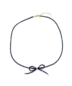 Naszyjnik z kamieniami naturalnymi - kokardka spinel