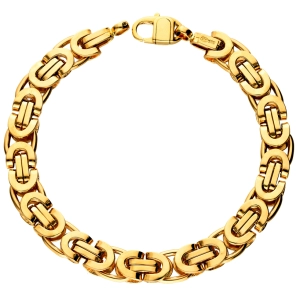 Złota bransoletka męska - bizantyjski 7 mm 22 cm
