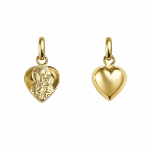 Złoty Medalik Serce z Matką Boską Częstochowską M 2305202320