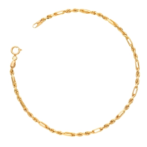Złota bransoletka damska kordel z blaszka 2,5 mm
