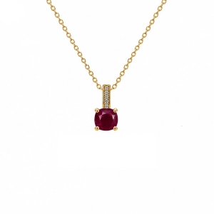 Złota zawieszka z diamentami i rubinami JP6303RBY