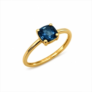 Pierścionek złoty z london blue topaz SAR04186