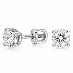 Złote Kolczyki Wkrętki Białe Złoto 585 z Diamentami 0,87 ct 102-10012 (4,7)