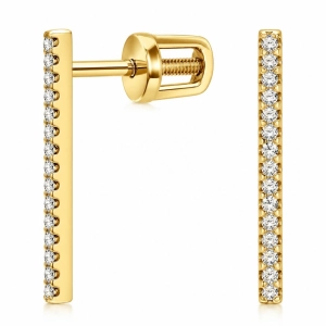 Złote Kolczyki Wkrętki z Diamentami 0,16 ct Złoto 585 102-10083