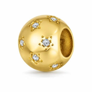 Złota zawieszka charms 585 z cyrkoniami - blask i elegancja