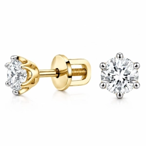 Złote Kolczyki z Brylantami 0,60 ct G/SI Złoto 585 - 102-10040 (4,2)