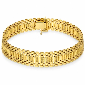Złota Bransoletka Zegarkowa Diamentowana 585 Prestige